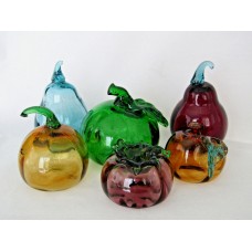 Set of 6 Colored Clear Glass Vegetables   173453450253